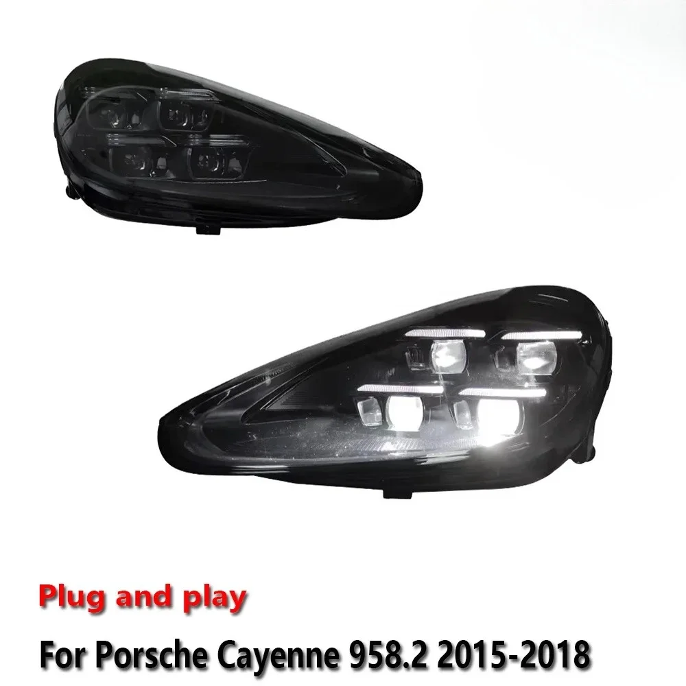 

Car LED Headlight Assemblies For Porsche Cayenne 958.2 2015-2018 DRL Brake Turn Signal Lamp Plug and Play