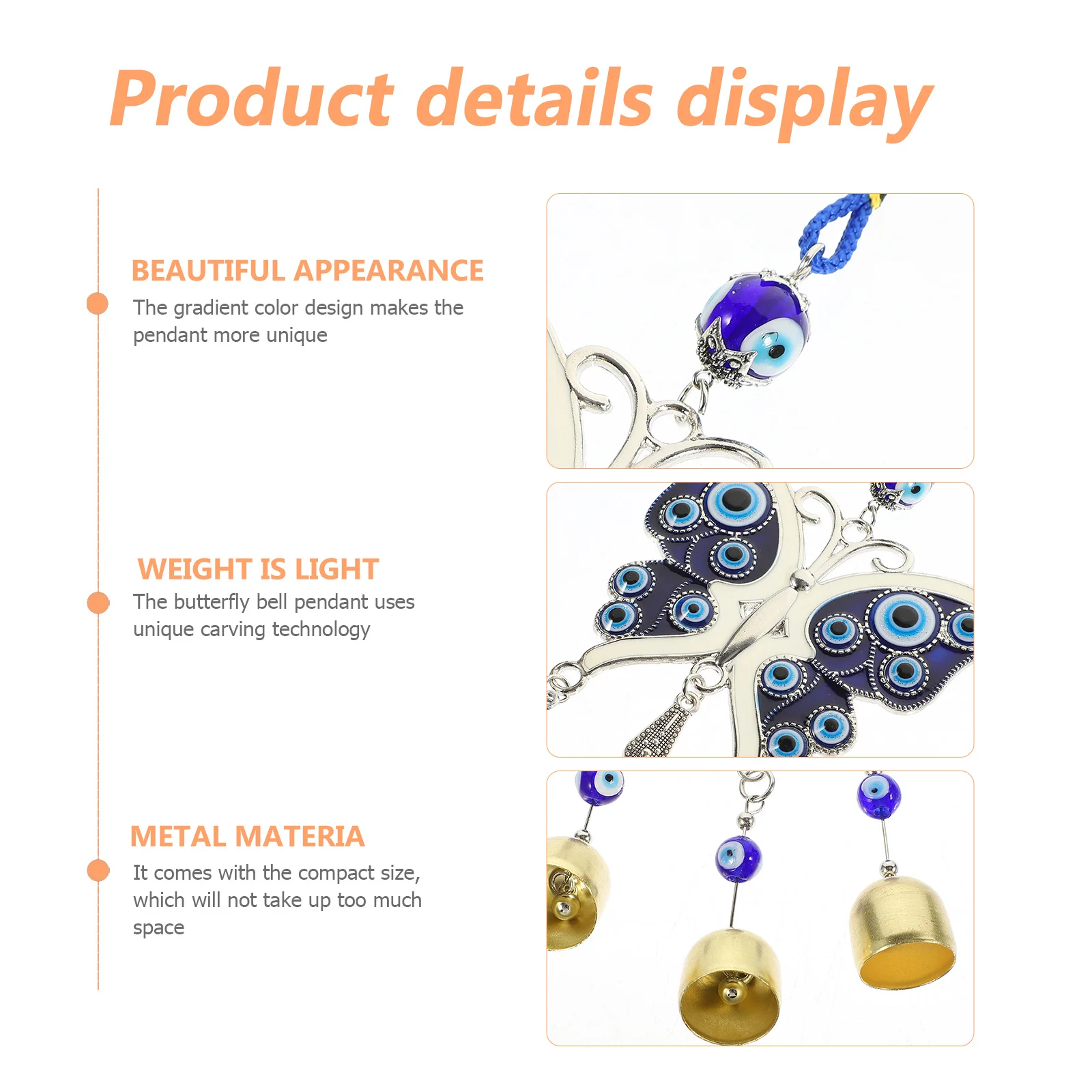 

Butterfly Alloy Hanging Wind Chime Garden Decor Decorative Wind Bell Pendant Gradient Color Window Balcony Outdoor