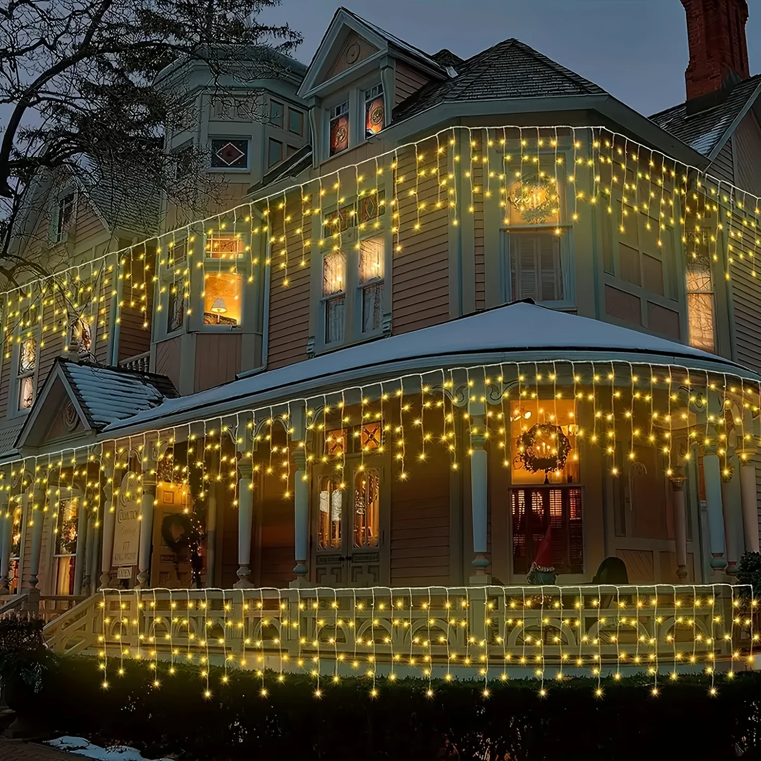 

LED Solar Icicle String Lights 8 Modes Festive Decoration Light Outdoor Solar String Lights for Garden Balcony Rooftop Christmas