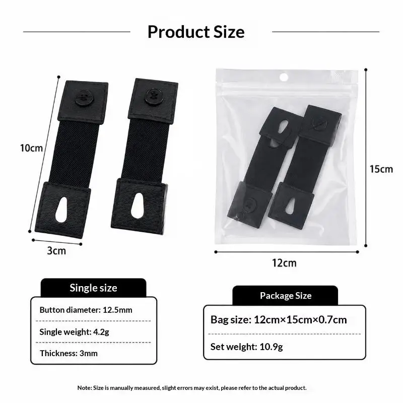1 Paar Hemd-Manschettenverlängerung, elastischer Knopfverlängerungsriemen, für Damen und Herren, Ärmelhalter, Manschettenknöpfe, Arm-Manschettenbänder, Verlängerungszubehör – Detail 9