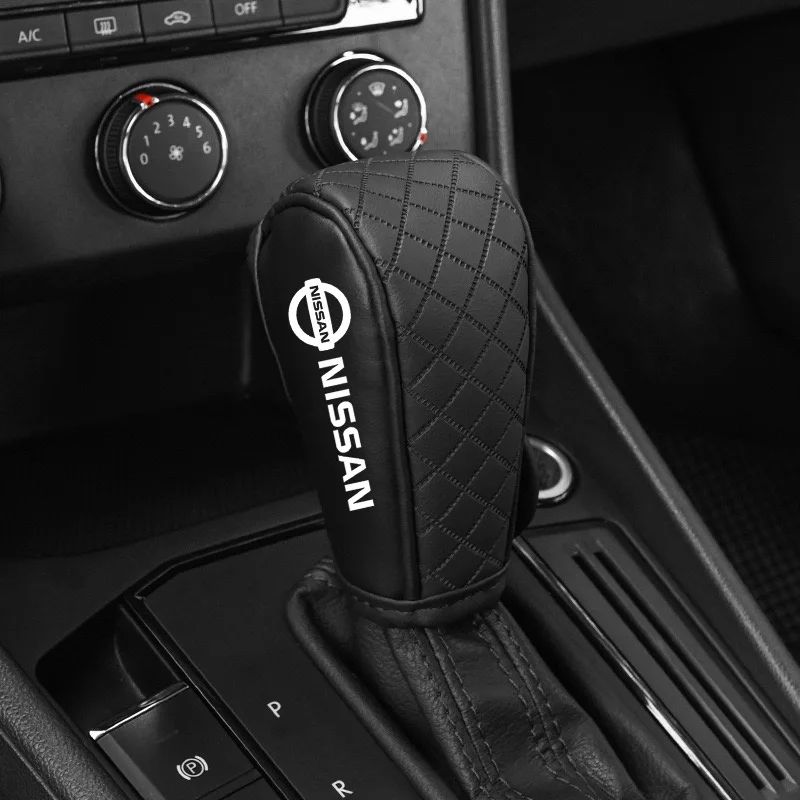 New Leather Car Gear Shift Knob Covers Non-Slip Handle Cover For Nissan Qashqai X-Trail T32 T31 Juke J10 J11 Kicks Tiida Altima