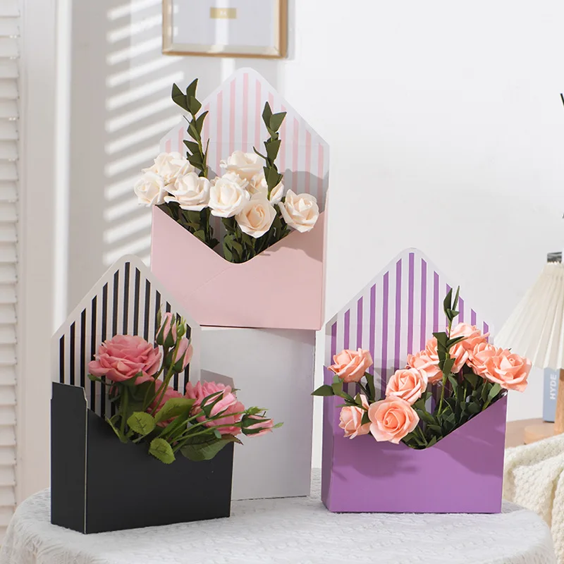 Creative Hand-Folded Folded Envelope Flower Box Flower Gift Box For Bridal Florist Gift Packing Box Valentines Day Crafts Party