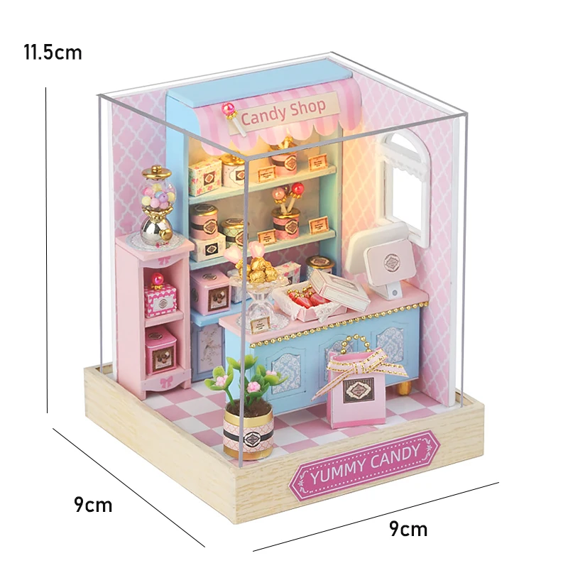 DIY Houten Poppenhuizen Miniatuur Assemblagemodel Kit 3D Puzzel Met Licht Meubilair Cottage Poppenhuis voor Vrienden Kerstcadeaus