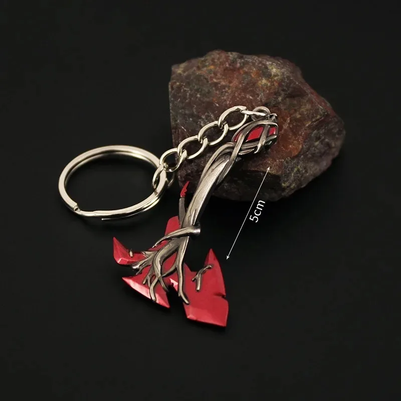 5cm Gaias revency Axe solevolant Game portachiavi periferico modello di arma in metallo accessori per ciondoli portachiavi regali giocattoli collezioni