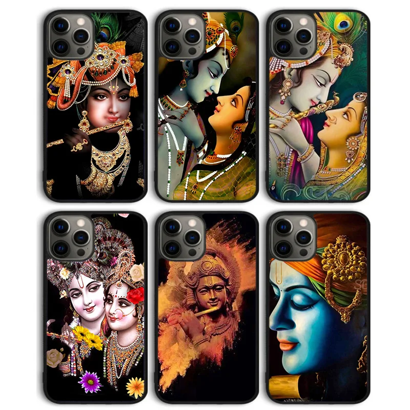 Colorful Lord Krishna Phone Case Back Cover for iPhone 16 15 SE2020 14 13 11 12 Pro Max mini XS XR X PlusS Shell Coque