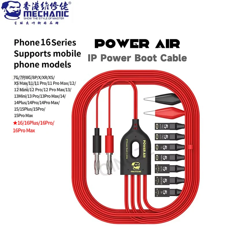 MECHANIC Power Air IP Power Supply Cable Without Battery Power Boot Cable Mobile Phone Power Test Wire for IPhone 7-16 Pro Max