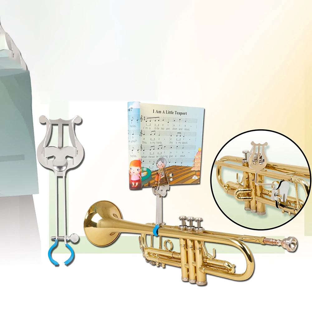 Silver Trumpet Stand Trumpet Lyre For Concert Performances Color Gold Travel-friendly High-quality Metal Material