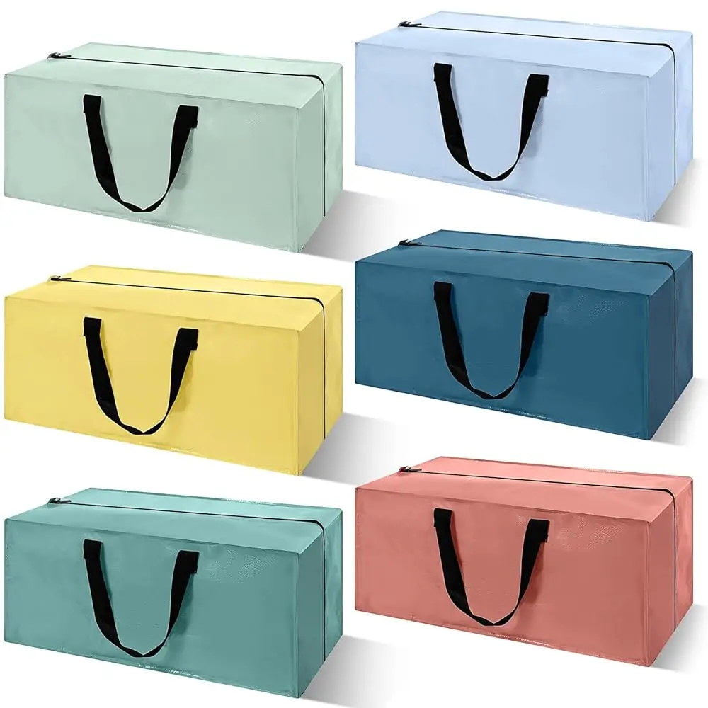 

Free Shipping6 Pack Extra Large Moving Bags Heavy Duty Clothes Storage Totes Bags with Backpack Straps Handles and Zippers for