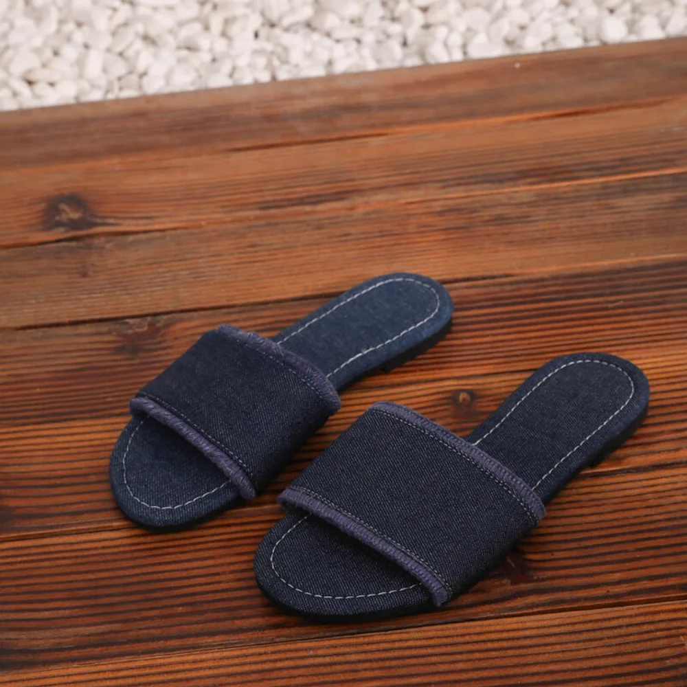 Women Flats Cowboy Slippers Fashion Beach Dress Shoes Summer FemmeToe Flip Flops New Casual Slides Zapatos Mujer