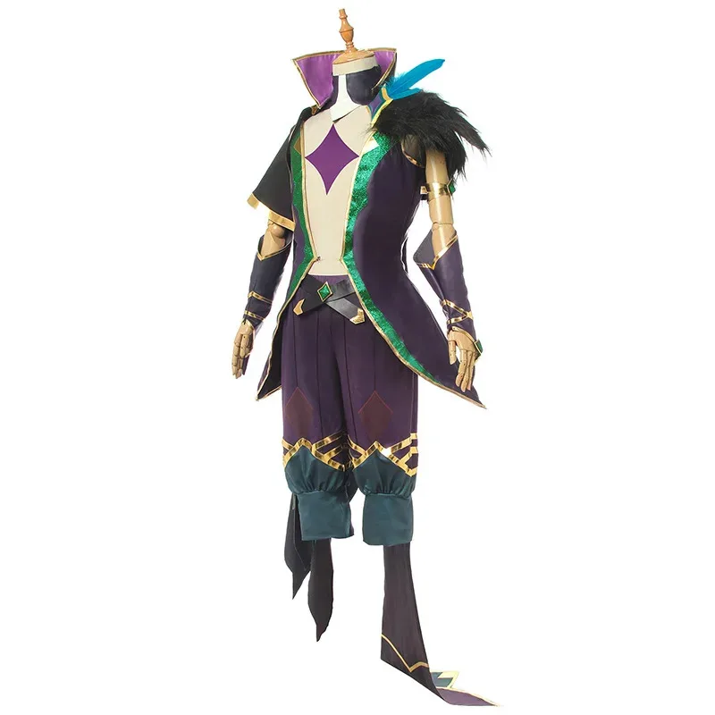 

aaa12 3Game LOL Star Guardian Rakan Cosplay Costume Top Pants Cloak Men Uniform Shoes Cover Suit