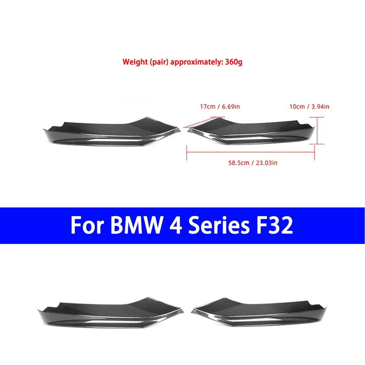 

Suitable for BMW 4 Series F32F33F36 Dry Carbon MP Front Lip Corner Carbon Fiber Modified Front Shovel Surround Kit