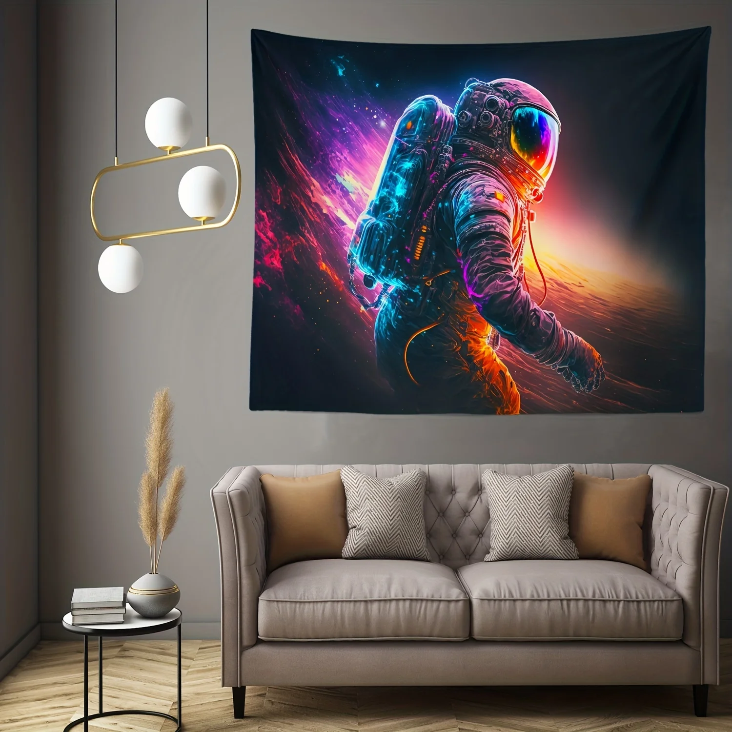 VIKAMA Cyber Astronaut Tapestry Colorful Gradient Nebula Astronaut Space Galaxy Cosmic Nebula Starry Universe Space Exploration
