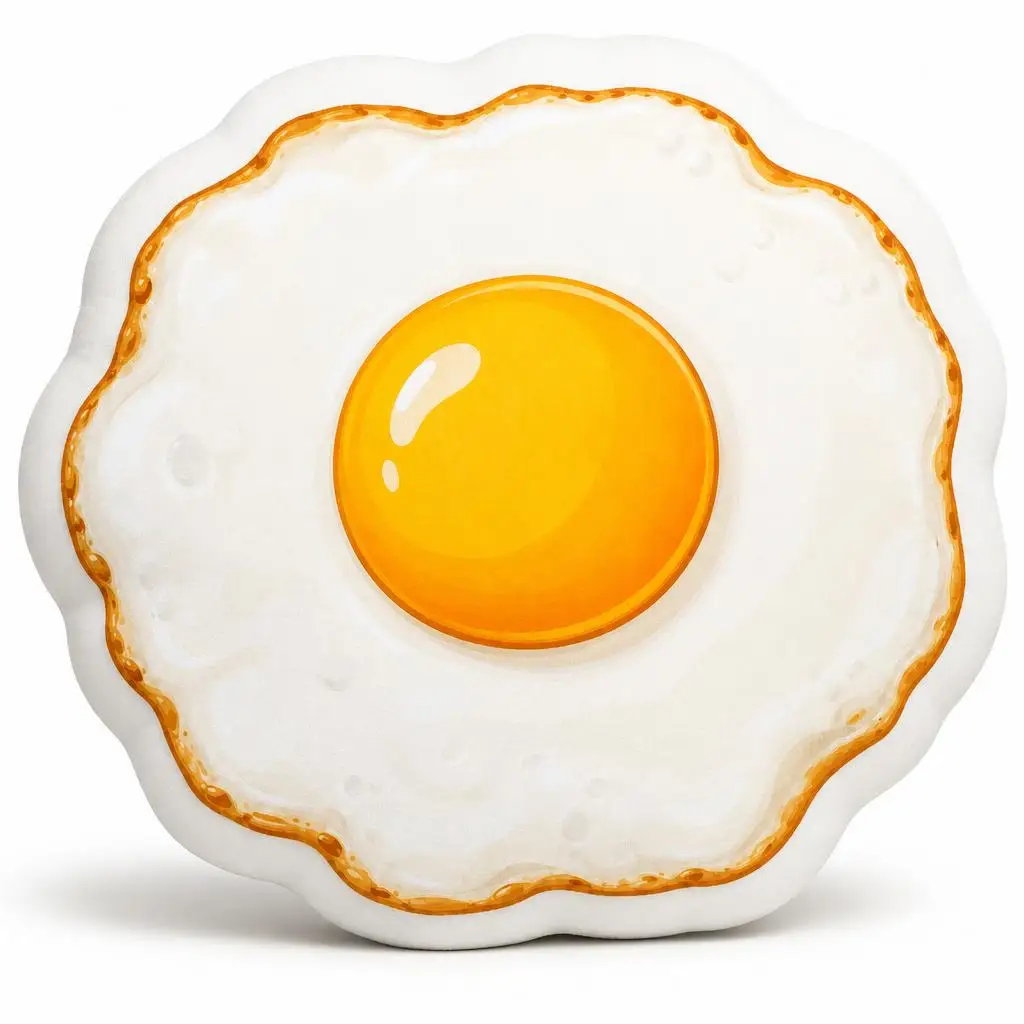 FriedEgg Food Sunny Egg Cooking Kitchen Gourmet Plush Pillow Cushion Funny Stuffed Throw Pillow Home Decor Sofa Bed Restaurant