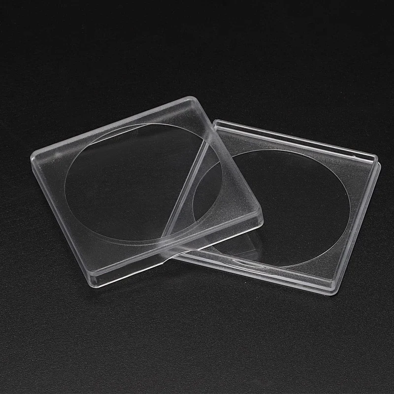 30pcs Clear Coin Organiser, for Collectible Storage Coin Snap Clip with 5 Sizes Black Washers Collectible Display Acrylic Boxes