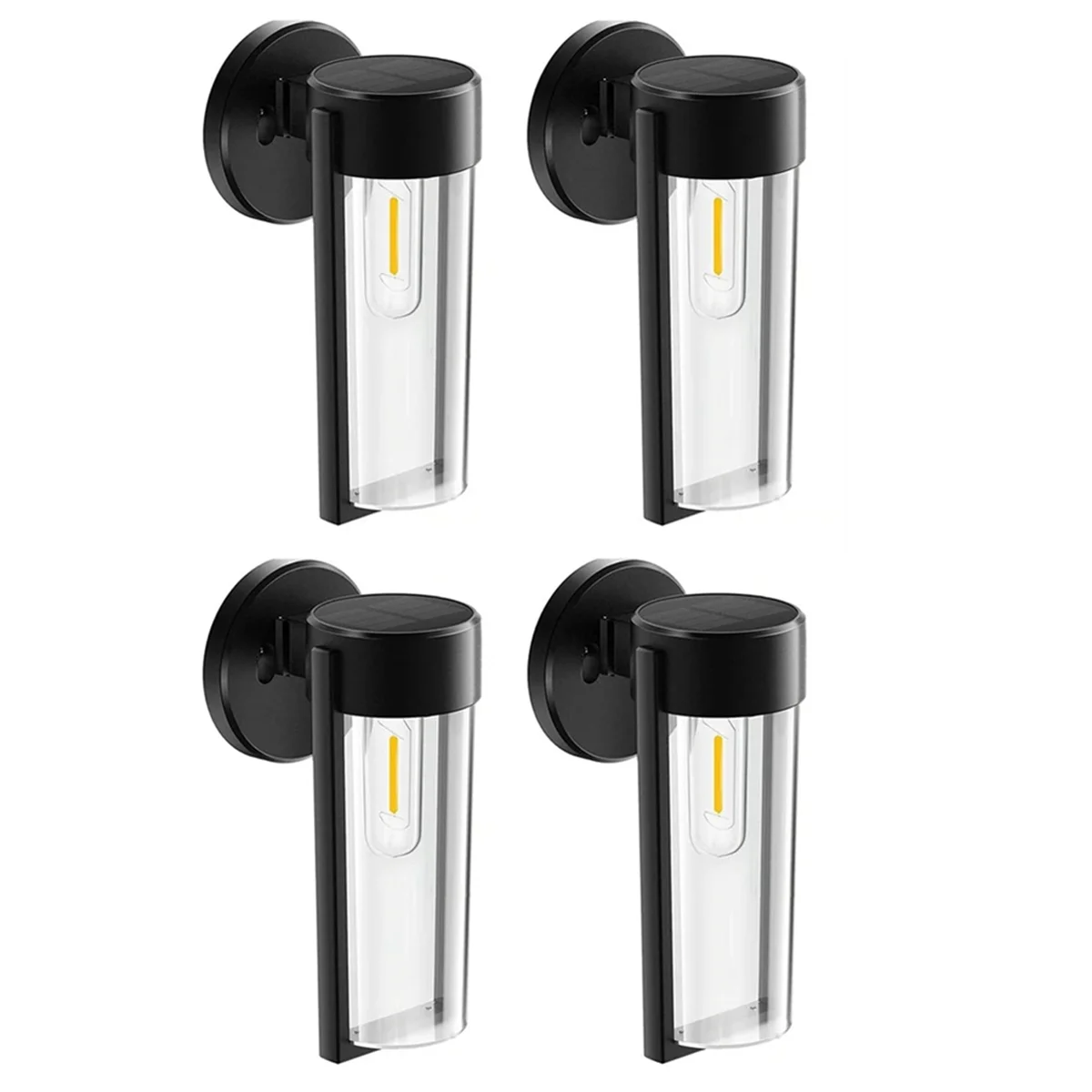 4PCS LED Solar Wall Mount Light Outdoor Solar Powered Auto On/Off Waterproof Garden Decoration Post Porch Lights