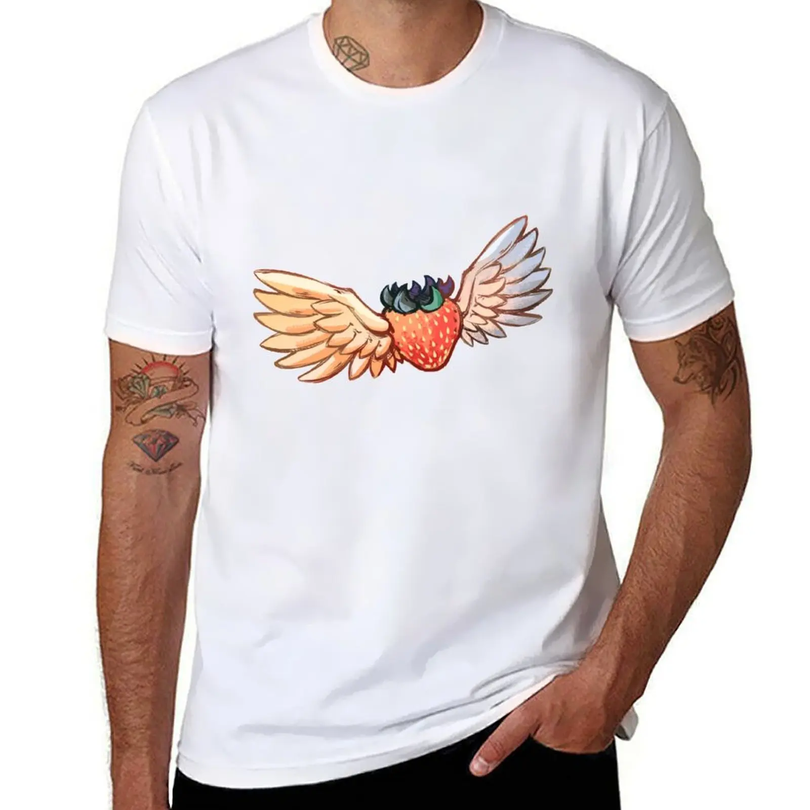 

Flying Strawberry T-Shirt t shirt man designer t shirts for man cotton funny T-Shirt