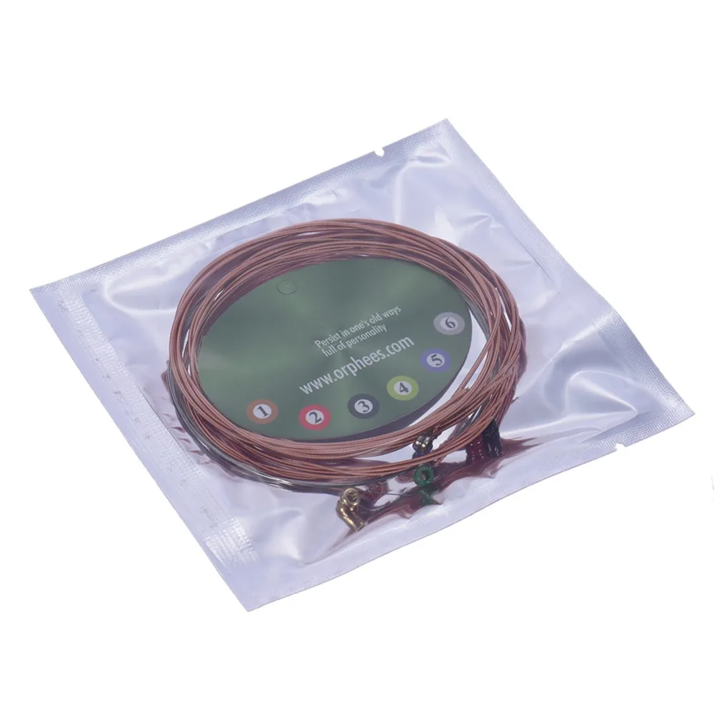 10PCS Copper Wire Wound Acoustic Guitar Strings With Ball End Gauge .010-.047 Folk Guitar Strings Silver+Copper Color