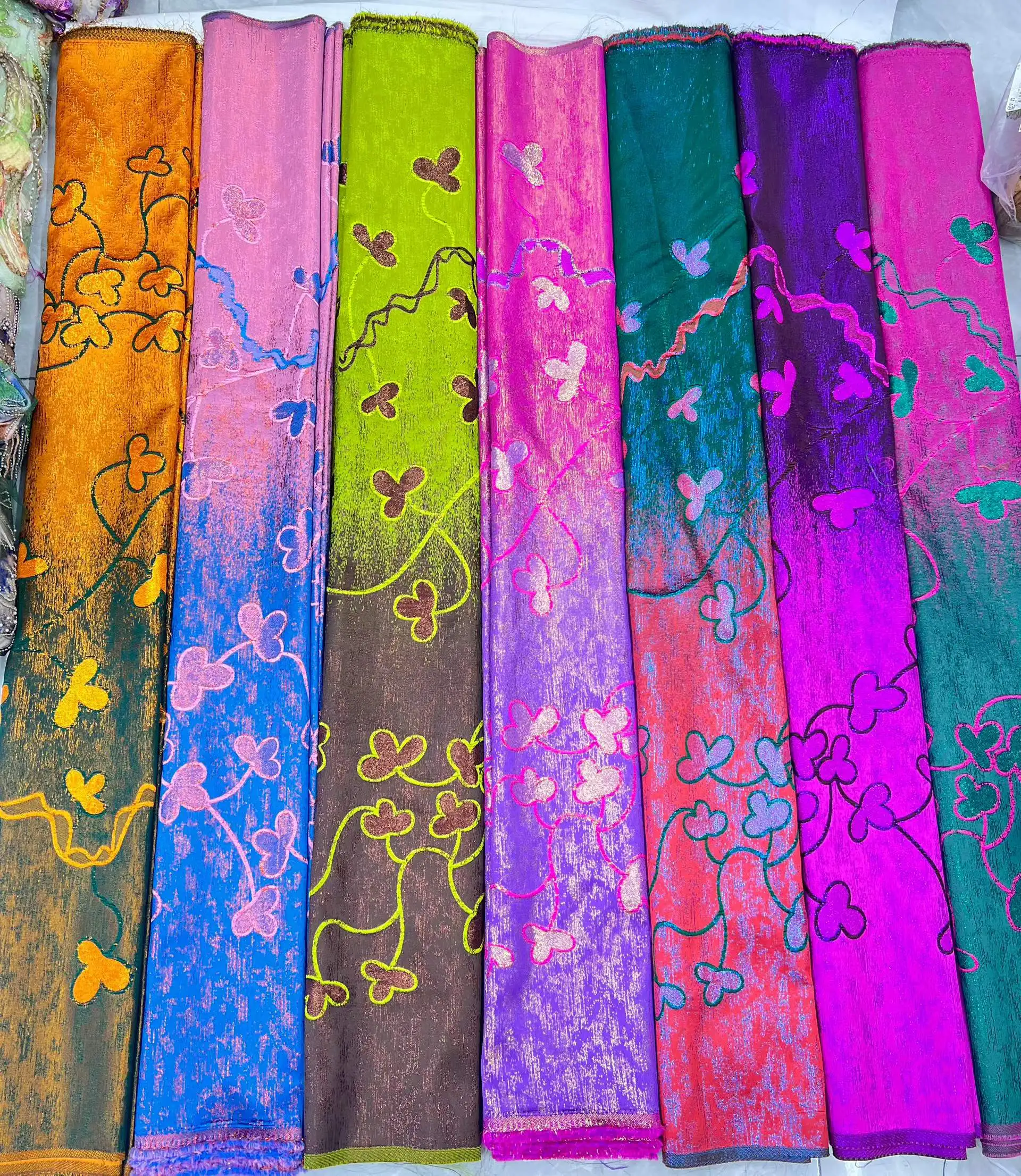 Fuchsia African Brocade Jacquard Fabric Damask Material Nigerian Gilding Lace Brocade Tissu 5 Yard Dentelle African 3416