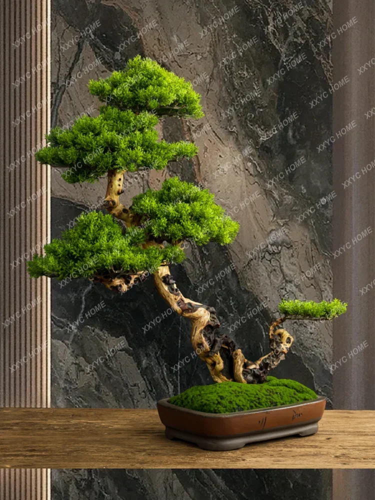 Yingke Pine Decoration Landscape Rockery Bonsai Office Living Room Entrance Home Decoration