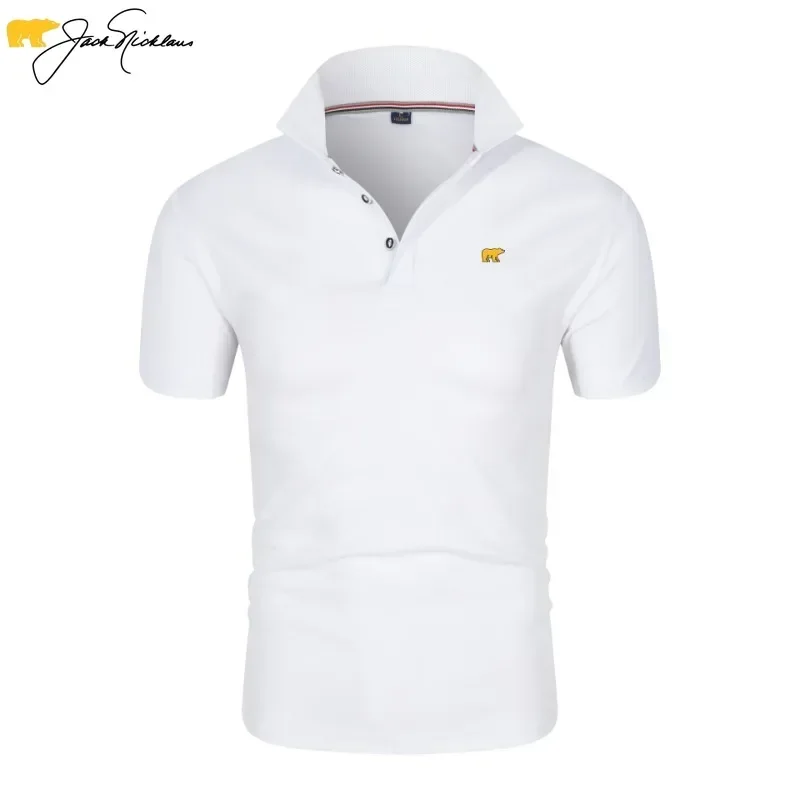 Jack Nicklaus Summer Men Golf Shirt Luxury Polo Shirt Quick-drying Perspiration Breathable Lapel Short-sleeved T-shirt for Man