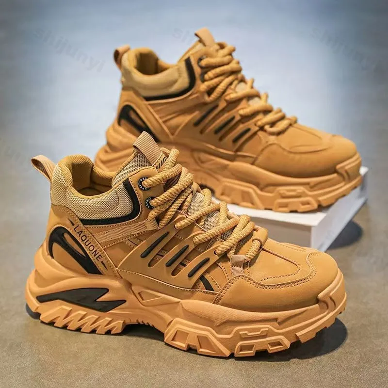 الرجال عالية أعلى أحذية رياضية خريف 2025 جديد عالية أعلى حذاء من الجلد حذاء كاجوال مريح في الهواء الطلق احذية الجري عالية الجودة Zapatillas