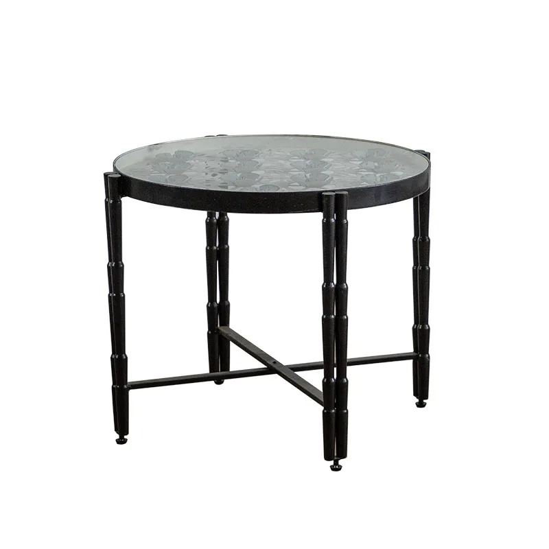 

American rural retro wrought iron small coffee table, B & B living room corner few Internet celebrity balcony round table
