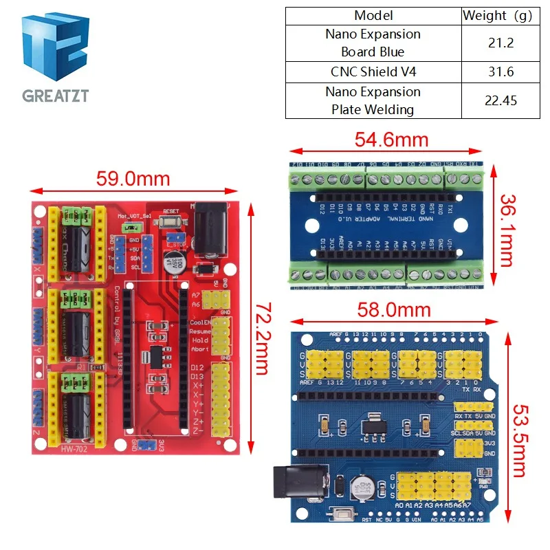 GREATZT NANO V3.0 Controller Terminal Adapter Expansion Board Prototype Shield And UNO Multi-purpose Expansion Board