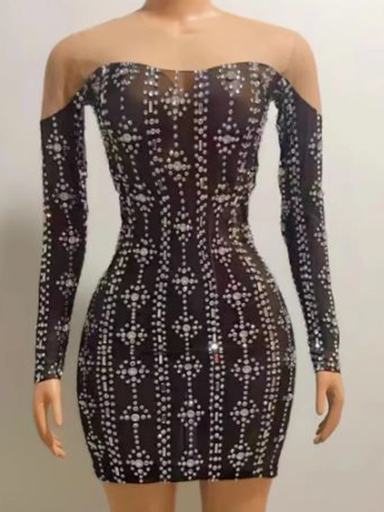 

High Quality Hot Diamond Stretch Sexy Buttocks Wrapped Dress 2024 New Fashion Custom Women'S Clothing