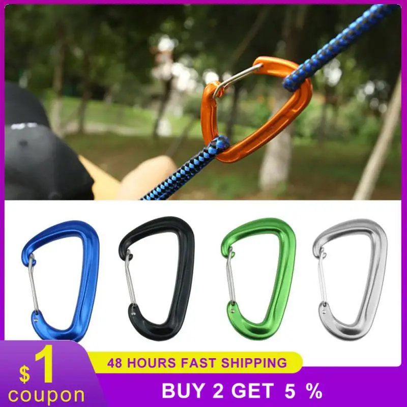 1/3Pcs Outdoor Climbing Aluminium Alloy D Shape Buckle Carabiner Survial Key Chain Climb Hook Clip Backpack Buckle Keychain