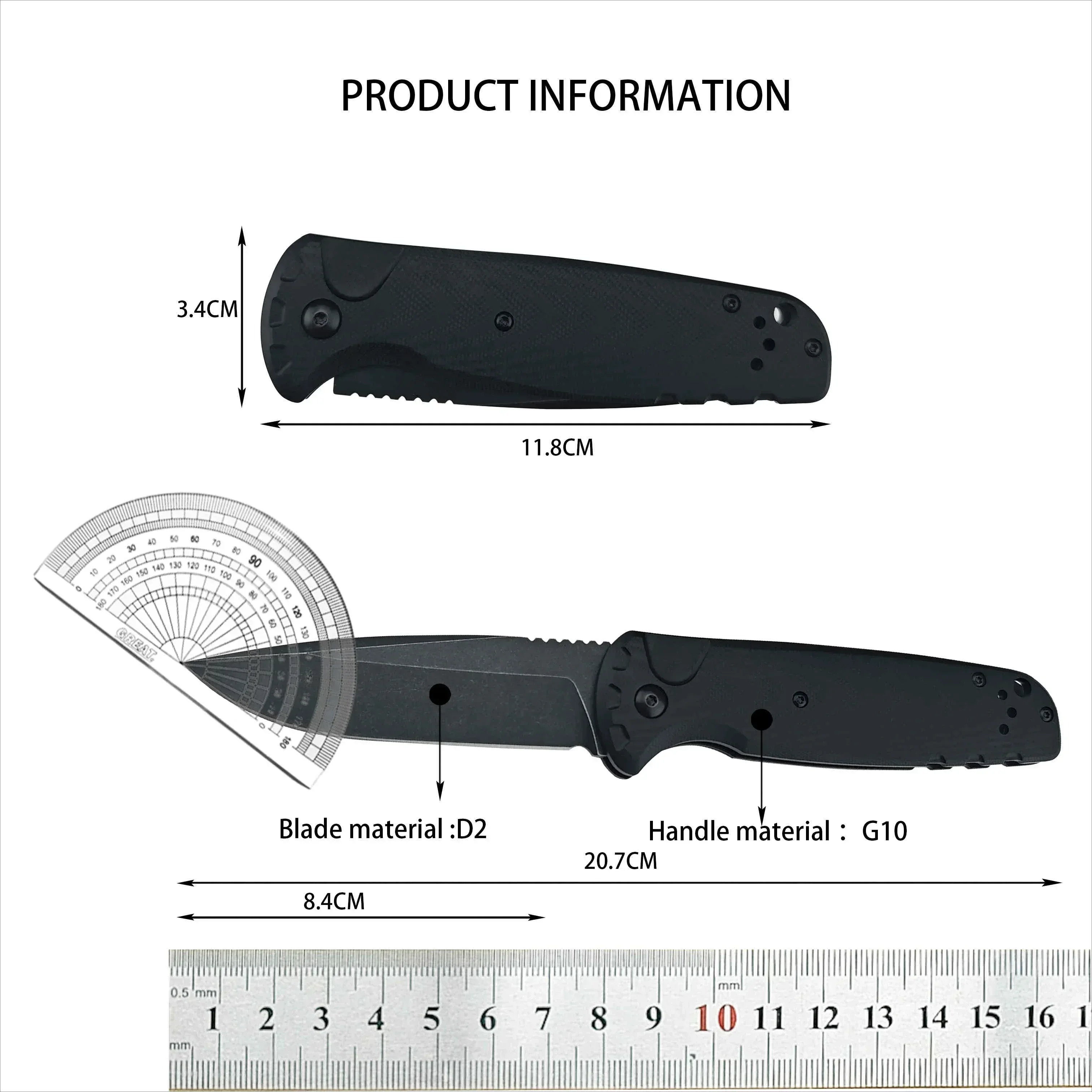 BM4300 Outdoor Multi-function folding knife D2 Blade G10 Handle Camping Trekking self-defense Tactical hunting EDC folding knife