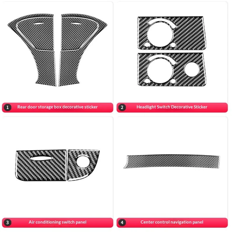 

For Mercedes E-Class W211 2003-2009 Carbon Fiber AC Vent Cover Dashboard Trim Left Right Decoration