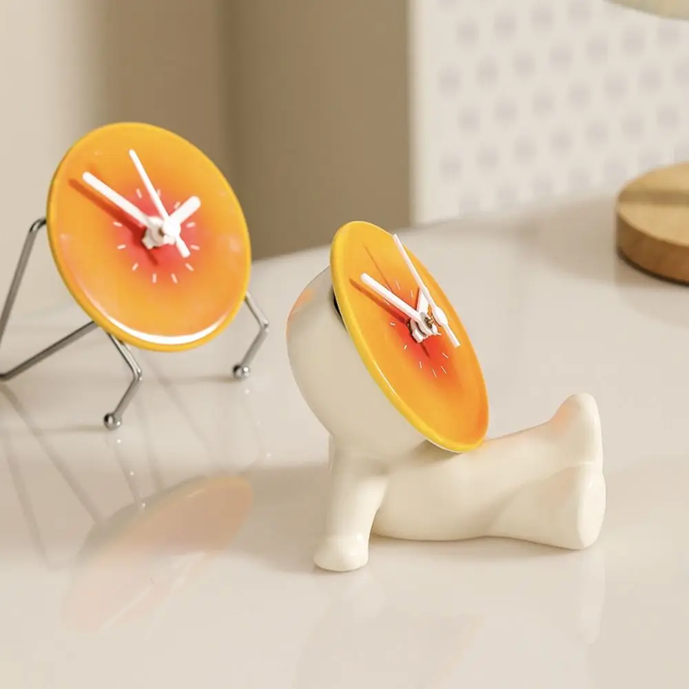 

Creative Desktop Ceramic Clock Cute Modern Foyer Entry Clock Silent Simple Sunset Sculpture Clock Bedroom Birthday Gift