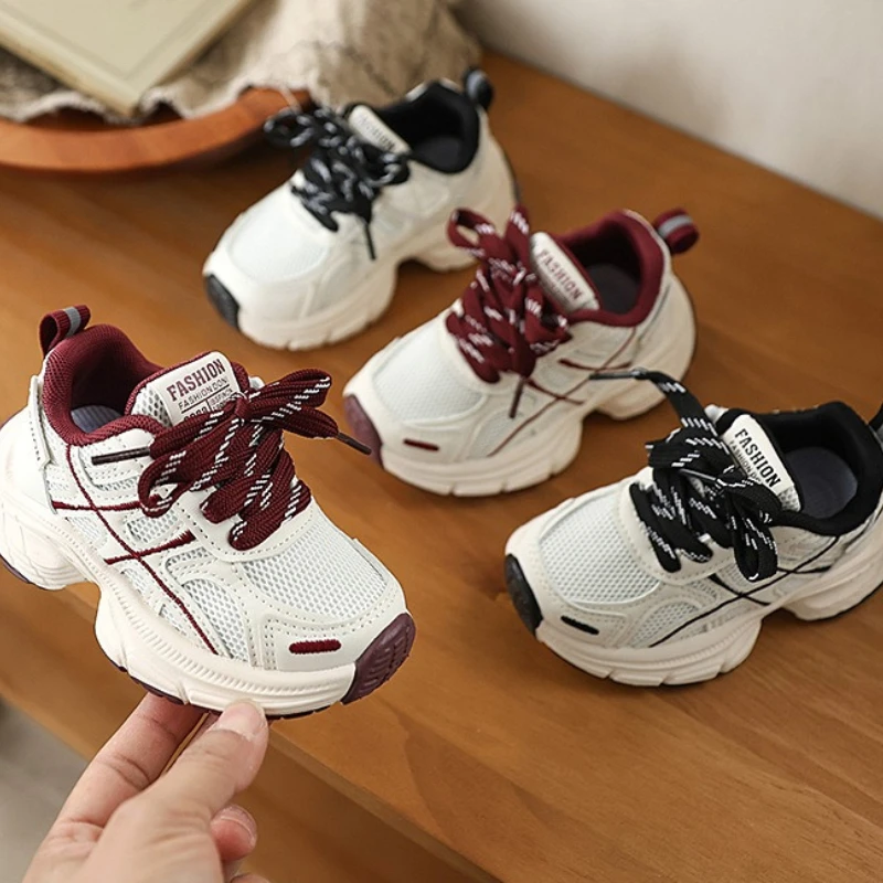 Spring Child Sports ShoeNew Style Simple Breathable Child Soft ShoeFashion Girl Anti Slip Campus Student Casual Travel ChildShoe