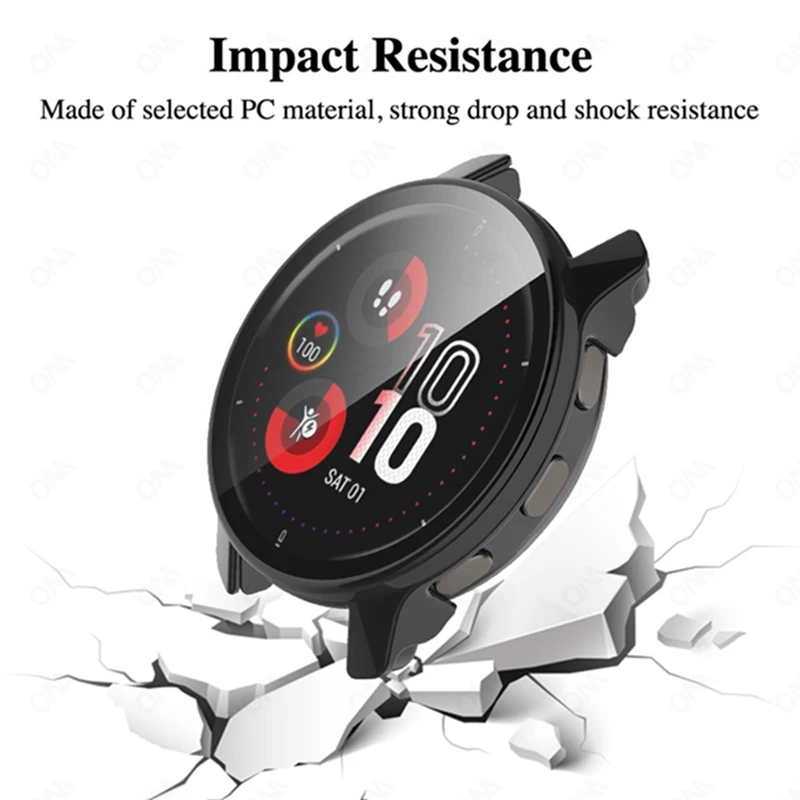 حافظة من الزجاج الصلب لجهاز Garmin Venu 2 Plus ، غطاء كامل ، واقي شاشة ، ممتص للصدمات ، غطاء حماية
