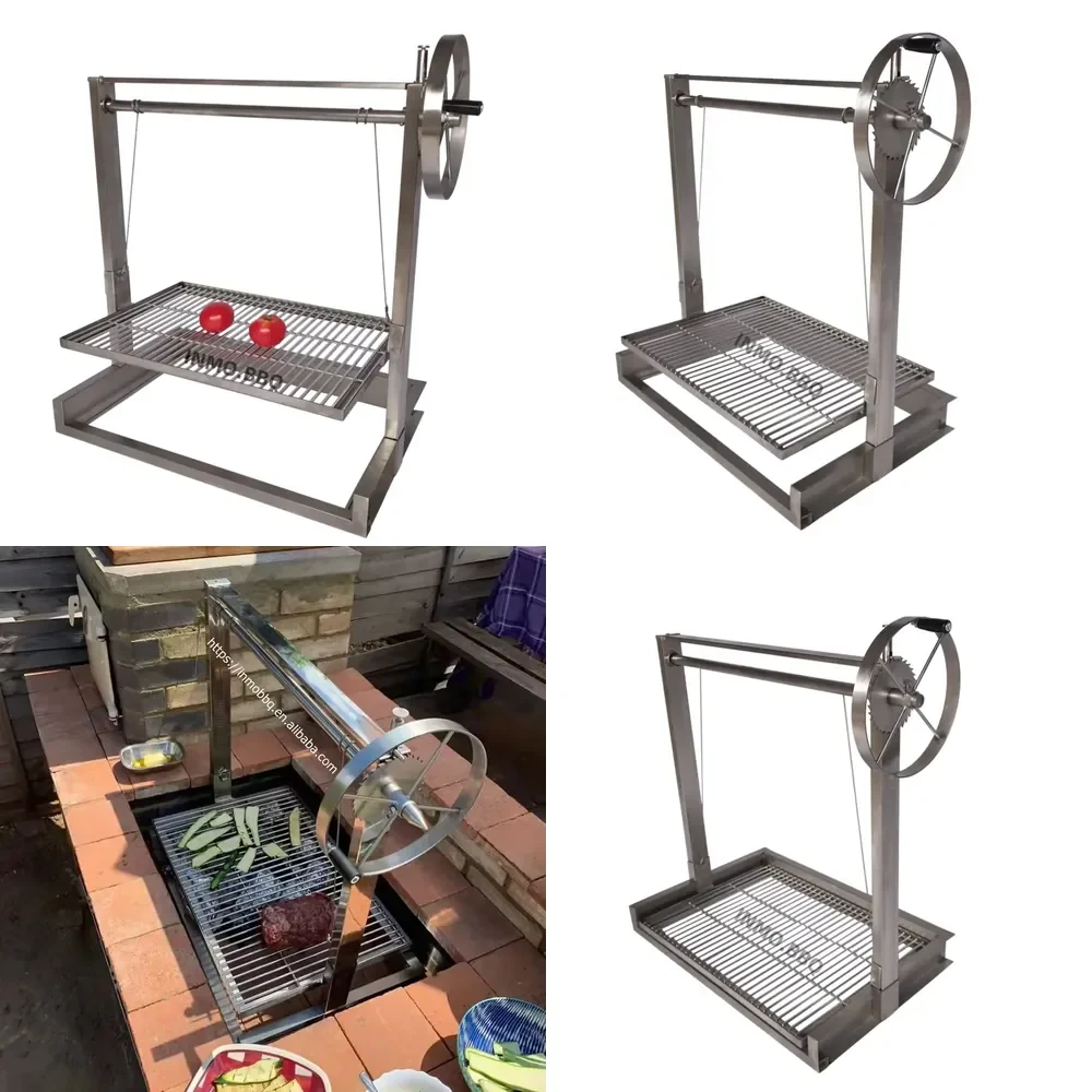 Santa Maria Grill Built in Charcoal Barbecue Argentinian Grill Kit for Wood or Charcoal Grilling