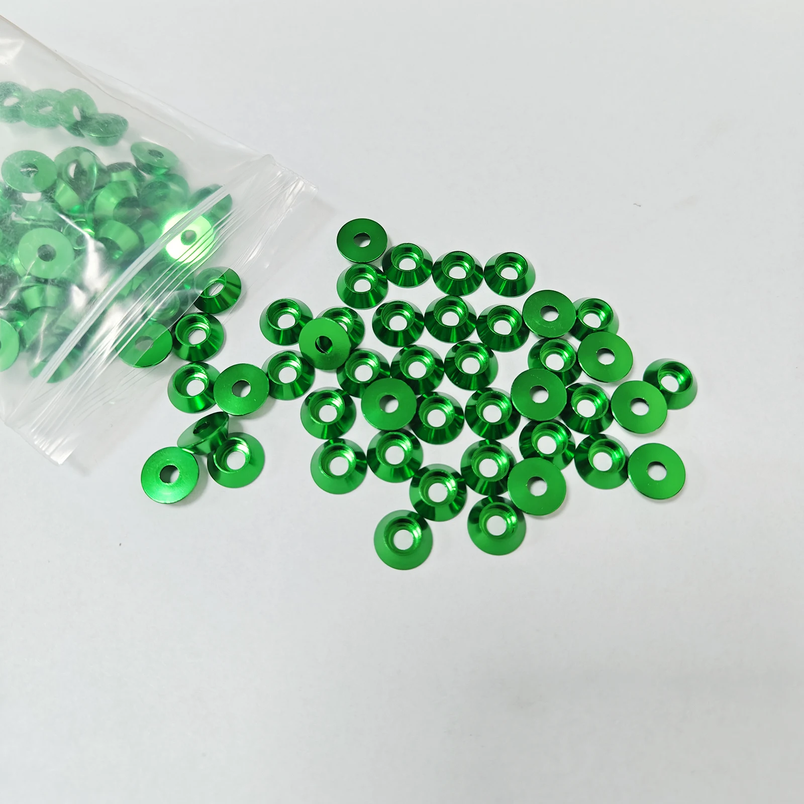 10/20/30/50/100/200 PCS Aluminum Cap Washer M3 Green Aluminum Alloy Hex Cap Head Gasket for RC Parts