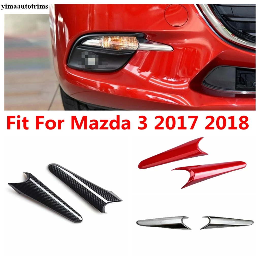 

Car Front Bumper Fog Lights Lamps Eyelid Eyebrow Strip Cover Trim ABS Accessories Exterior For Mazda 3 Hatchback Sedan 2017 2018