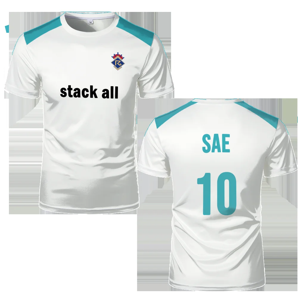 Blue Lock Kaiser Jersey Japanese Anime Cosplay Football T-shirt Men And Women Fashionable Casual Short Sleeve Tops Children Tees