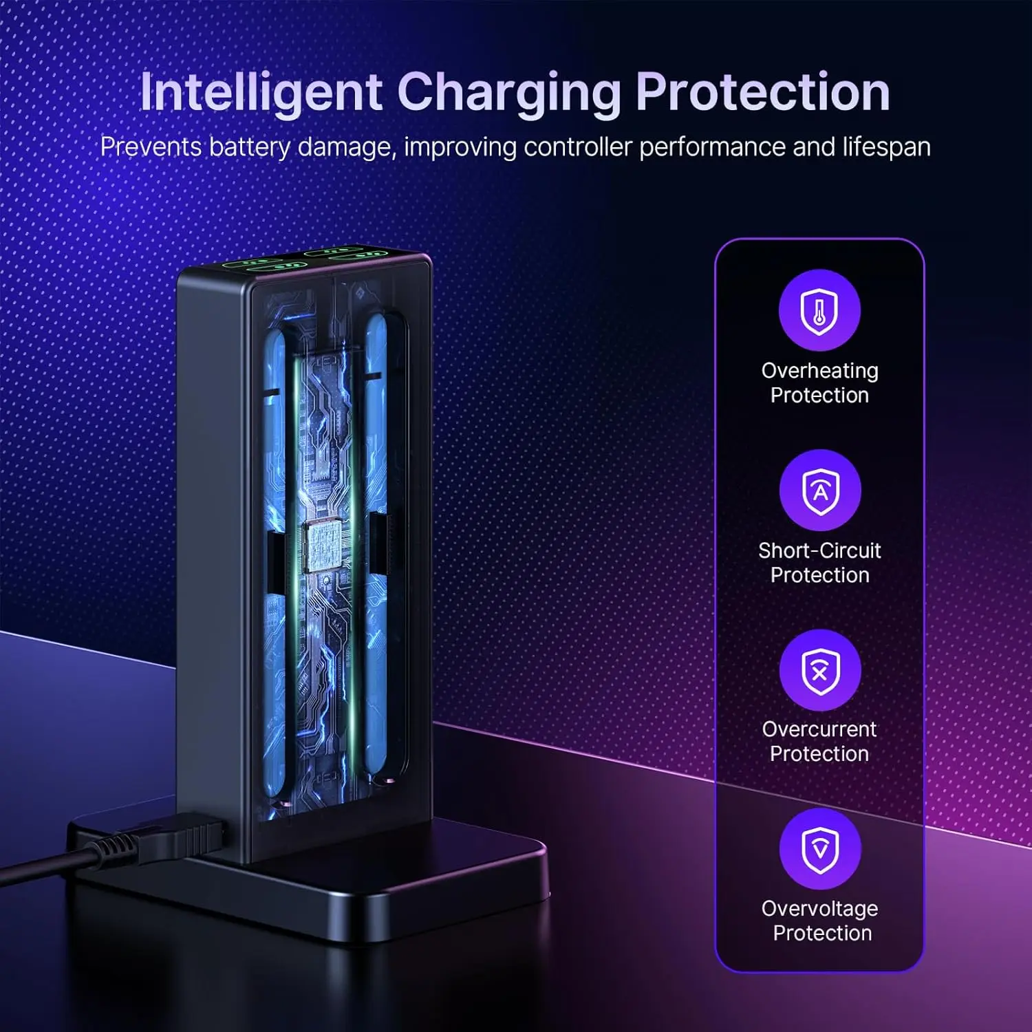 شاحن تحكم معزز لجهاز نينتندو سويتش 2، قاعدة شحن للتحكم Joy Con مع تنبيهات صوتية ومؤشر شحن #5