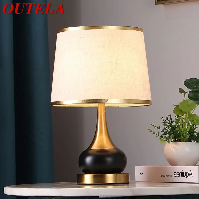 

OUTELA Nordic Table Lamp LED Creative Modern Bedside Desk Lights Luxury Simple Decor for Home Living Room Study Bedroom