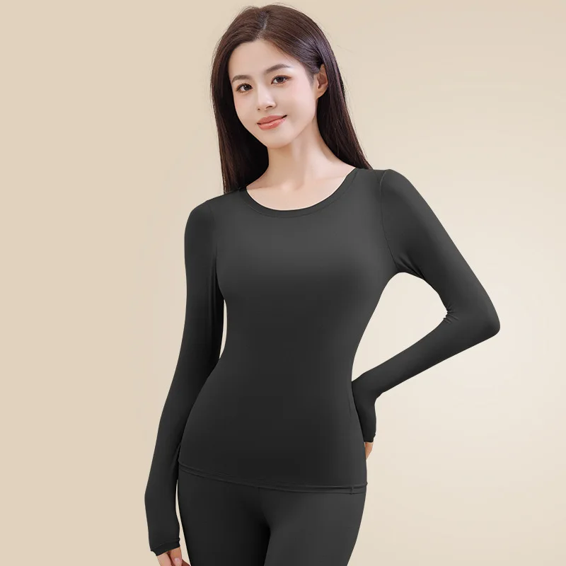 1pcs Women\'s Ultrathin Thermal Underwear Set High elasticity Plus Size Constant Temperature Seamless Long Sleeve Bottoming Sets