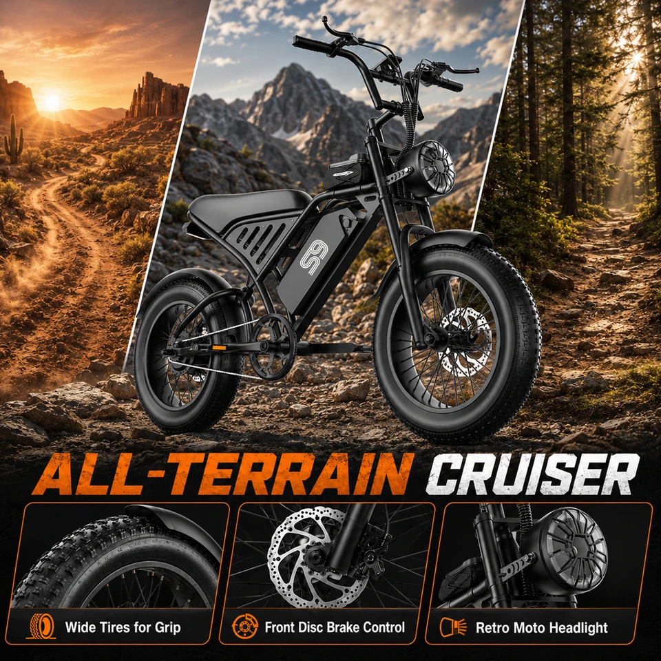 ASKGO Fat Tire Electric Bike for Adults, 1500W Peak Motor Off-Road Ebike, Up to 28 MPH Speed & 65 Miles Range, 16"×4.0" Wide All-Terrain Tires, 48V 20Ah Removable Battery, Dual Disc Brake with NFC Smart Unlock image 8
