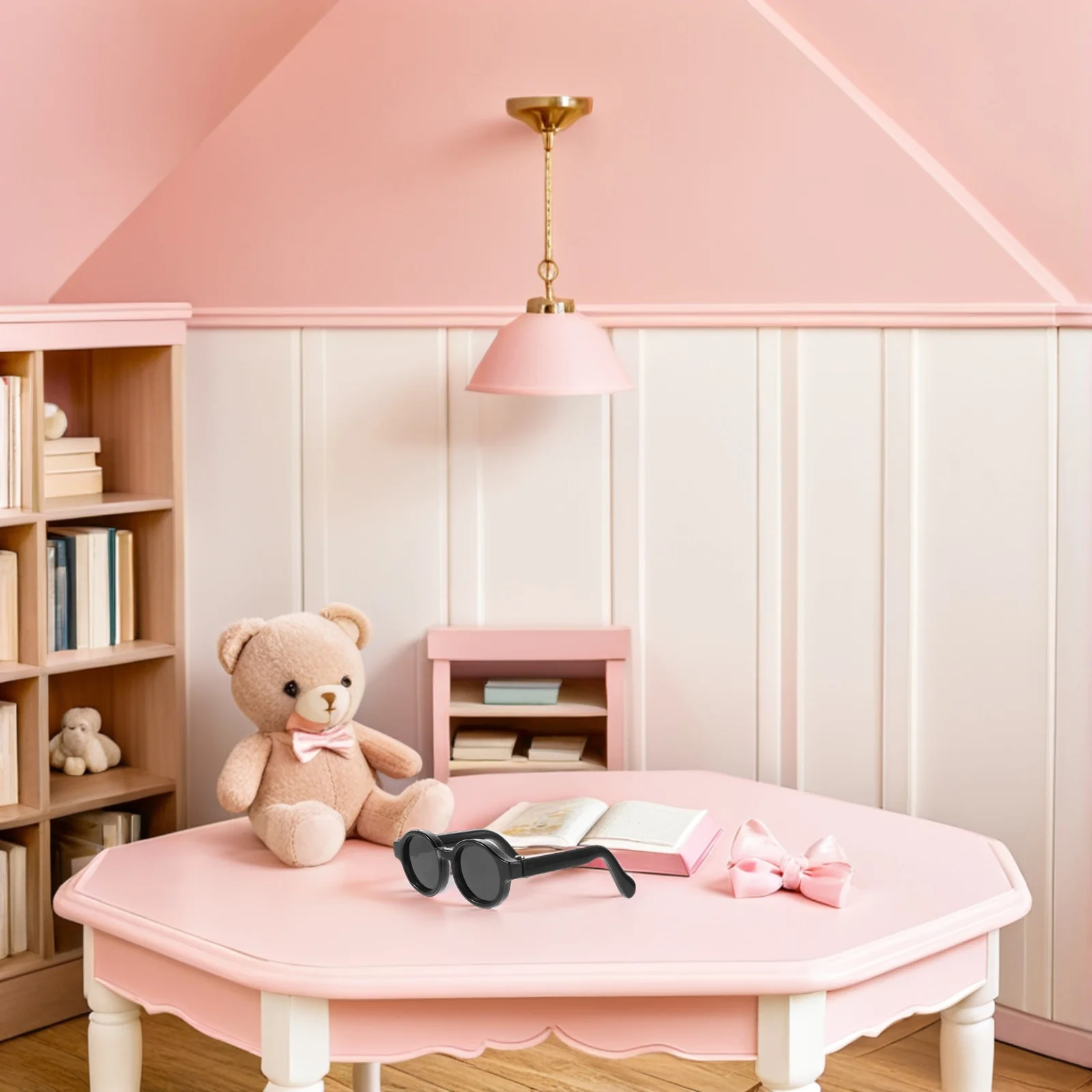 8 stücke Kinder Zubehör Mini Puppenhaus Gläser Runde Rahmen Bunte Linse Für Dress Up Stofftier Handwerk Requisiten