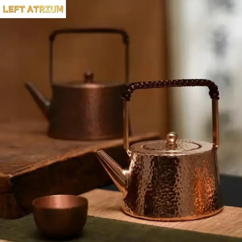 Handmade Vintage Thickening Copper Pot Pure Copper Teapot Lifting Handle Teapot Boiling Water Copper Pot