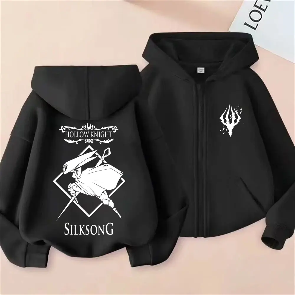 

Game Hollow Knight Graphic Zipper Hoodie Men Women Fashion Vintage Casual Zip Up Sweatshirt Men's Cartoon Oversized Jacket Coat