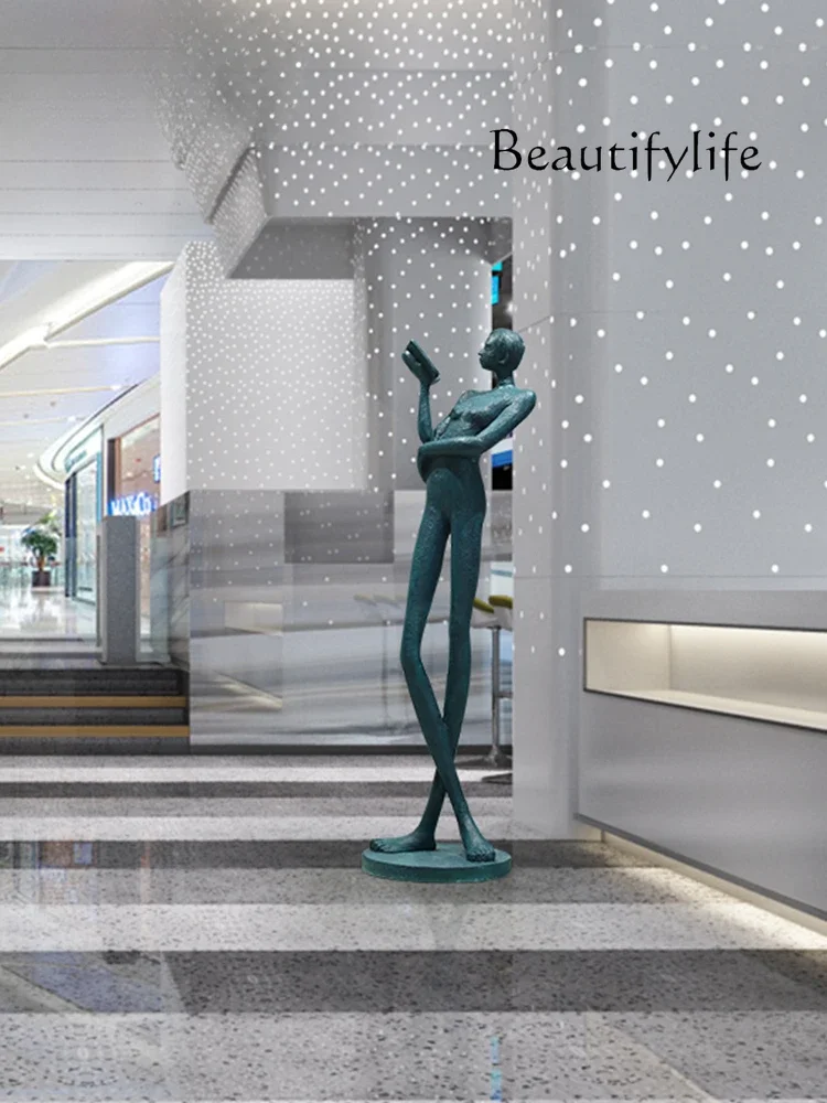 Hotel lobby abstract creative sculpture large floor figure art ornament courtyard sales office fiberglass technology