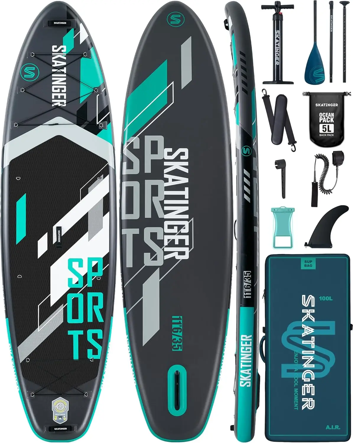 Super Wide Inflatable Stand Up Paddle Board, Ultra Stable Wide SUP for 2+1 People/Family/Big Size