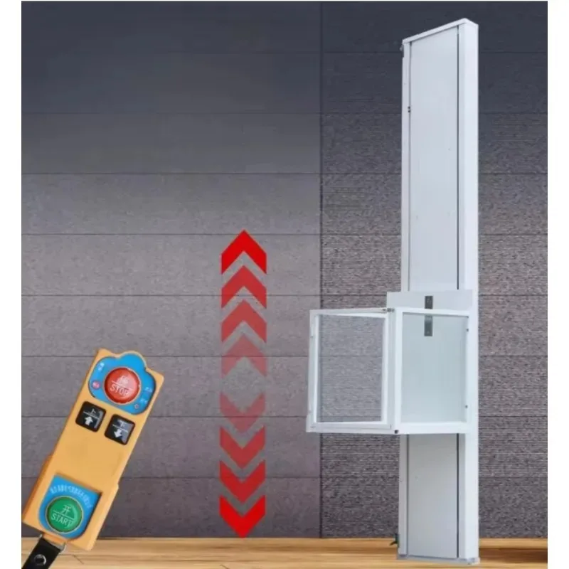 مصعد هيدروليكي كهربائي منزلي صغير للتحكم عن بعد دليل المستودعات نوع محمل قوي للغاية قابل للتخصيص