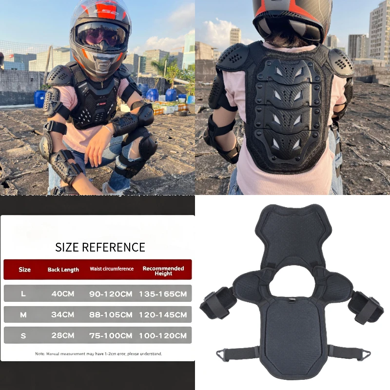 QIKUI Newly Motorcycle Youth Protective Gear Roller Skating Pulley Protective Gear Outdoor Riding Protective Gear 1PCS