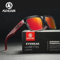 KDEAM Ultra Light Men Polarized Sunglasses Square Casual Mirrored Color Blocking Glasses Women Unisex Colorful Shades For Couple